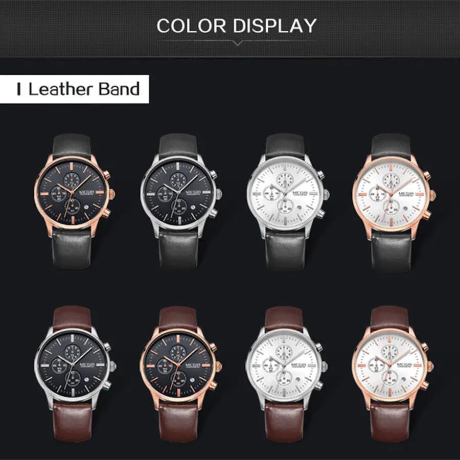 MEGIR Sport Watch for Men Luxury Waterproof Quartz Clock Leather Wristwatch Luminous Military Watches Calendar reloj hombre 2011 by MEGIR WATCH GROUP