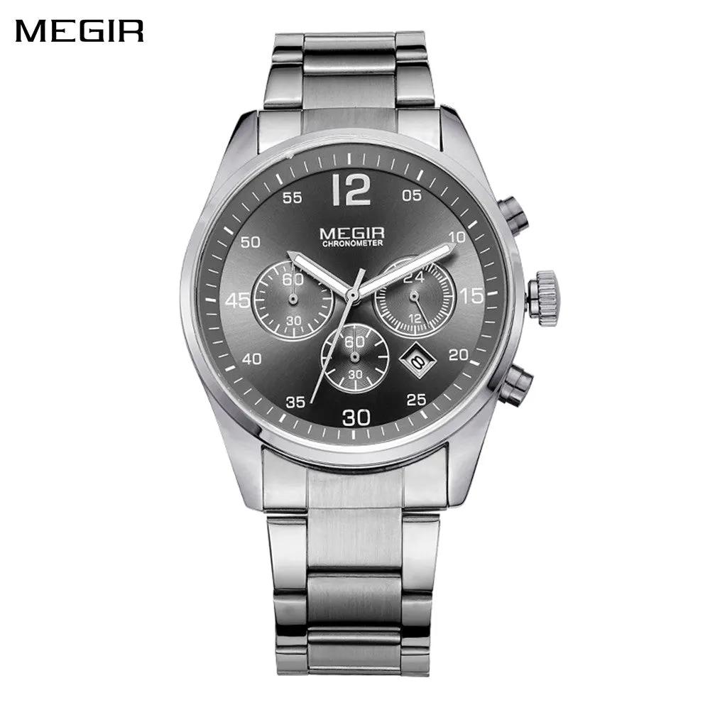 MEGIR Fashion Men Watches Stainless Steel Strap Business Wristwatch Waterproof Date Quartz Man Clock Relogio Masculino 2010 by MEGIR WATCH GROUP
