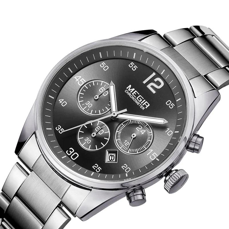 MEGIR Fashion Men Watches Stainless Steel Strap Business Wristwatch Waterproof Date Quartz Man Clock Relogio Masculino 2010 by MEGIR WATCH GROUP