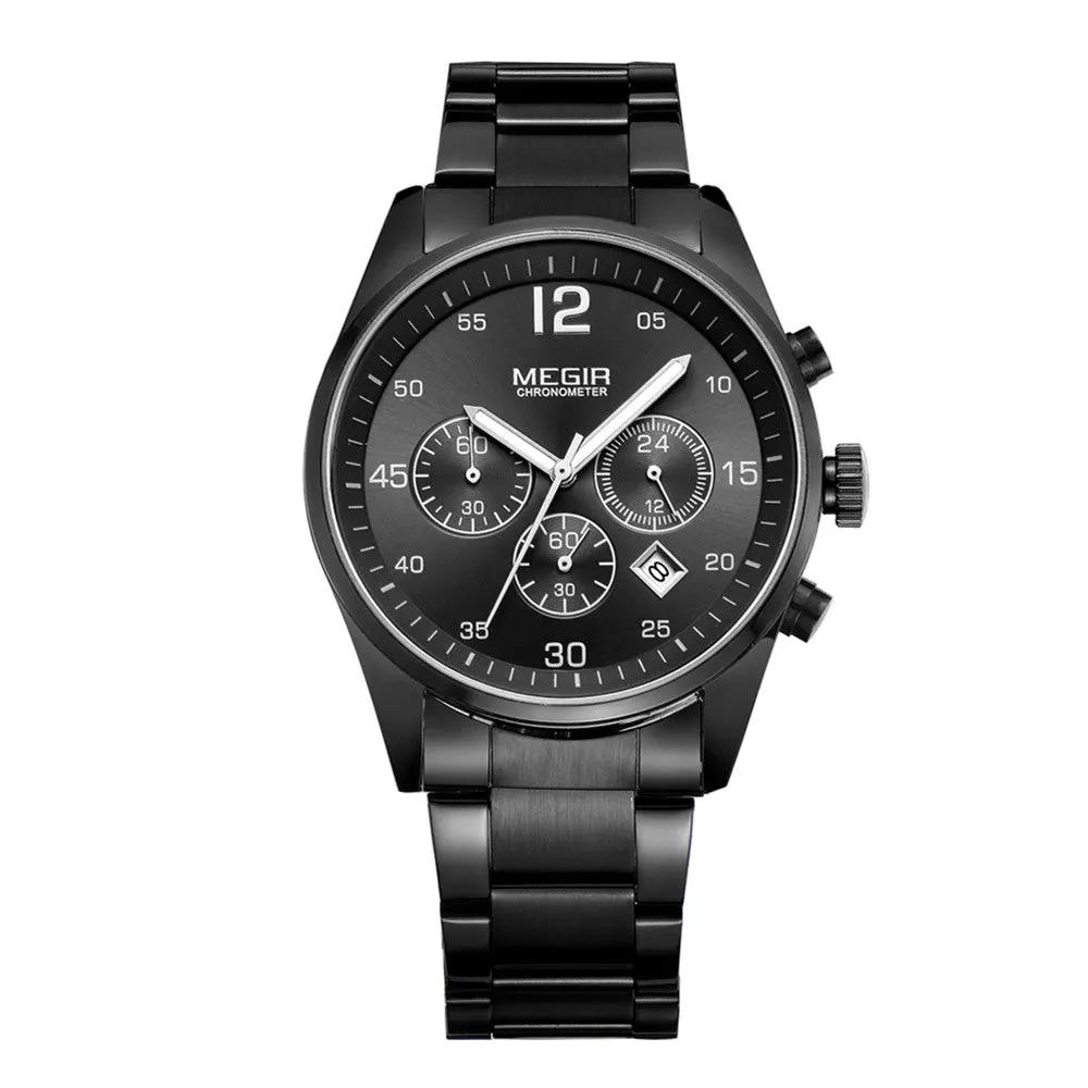 MEGIR Fashion Men Watches Stainless Steel Strap Business Wristwatch Waterproof Date Quartz Man Clock Relogio Masculino 2010 by MEGIR WATCH GROUP