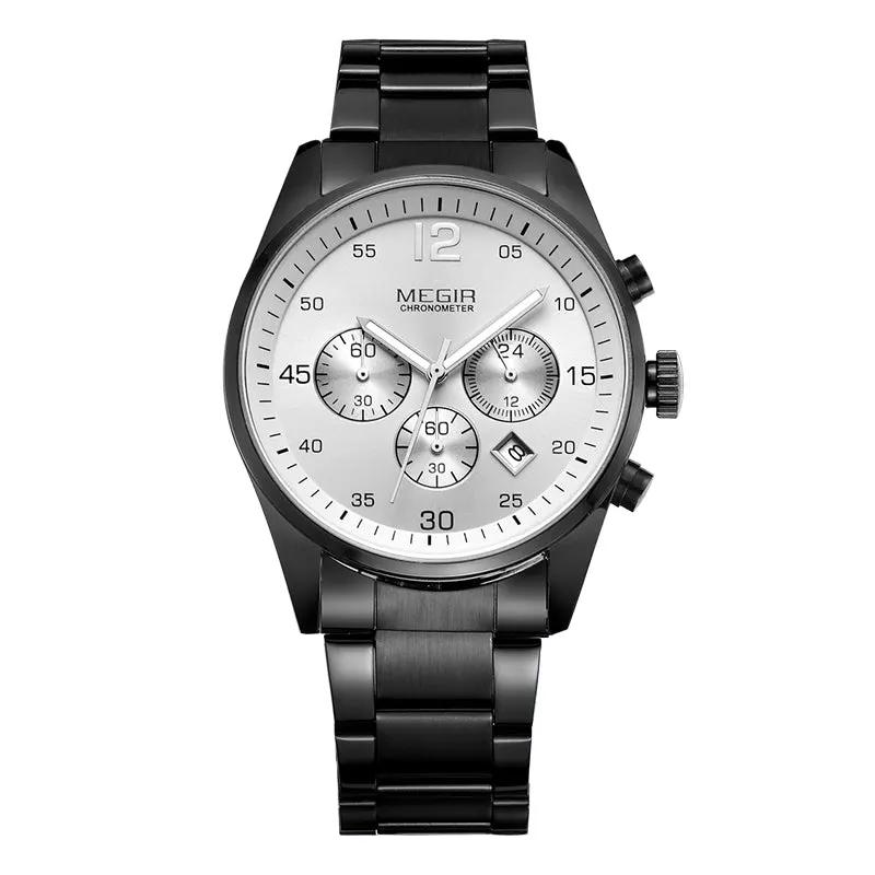 MEGIR Fashion Men Watches Stainless Steel Strap Business Wristwatch Waterproof Date Quartz Man Clock Relogio Masculino 2010 by MEGIR WATCH GROUP