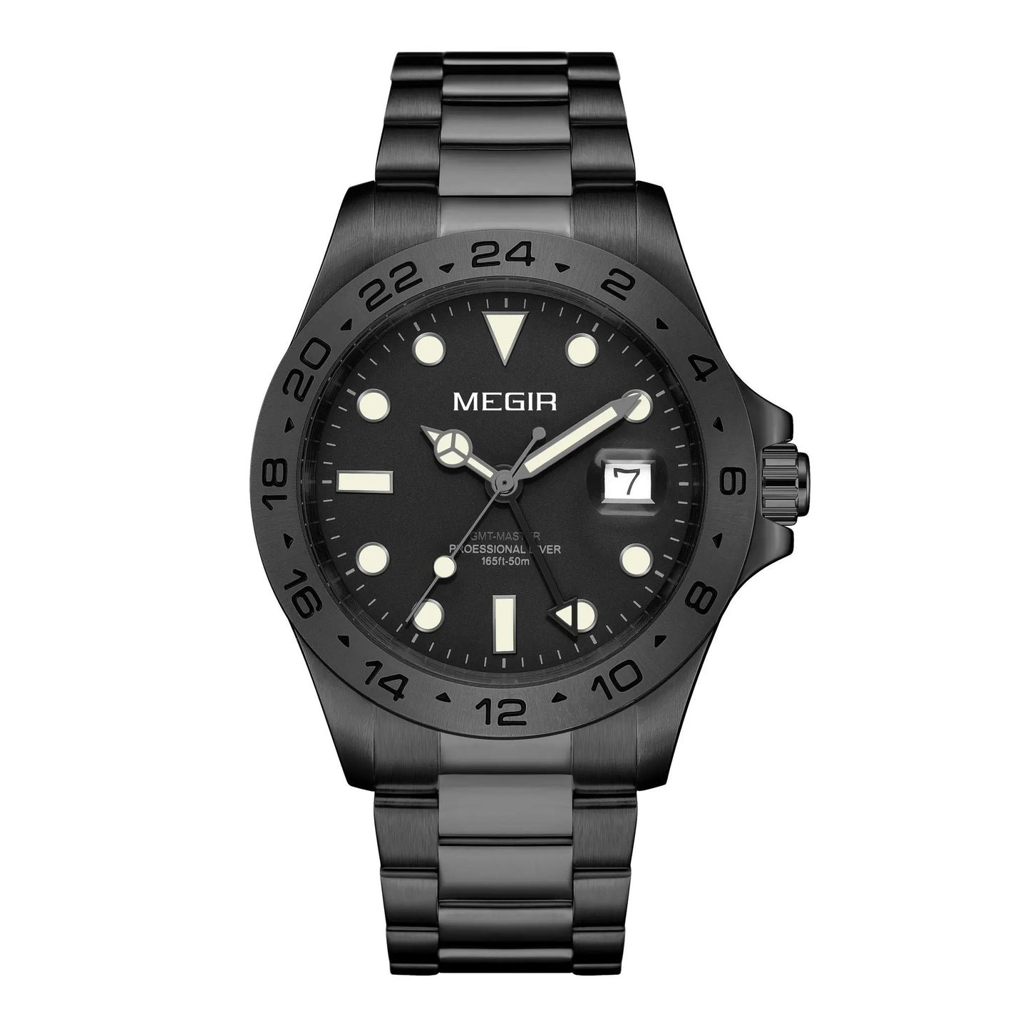 MEGIR Original Luxury Men Analogue Quartz Watch Luminous 5ATM Waterproof Business WristWatch Stainless Steel Clock Montre Homme 8404 by MEGIR WATCH GROUP