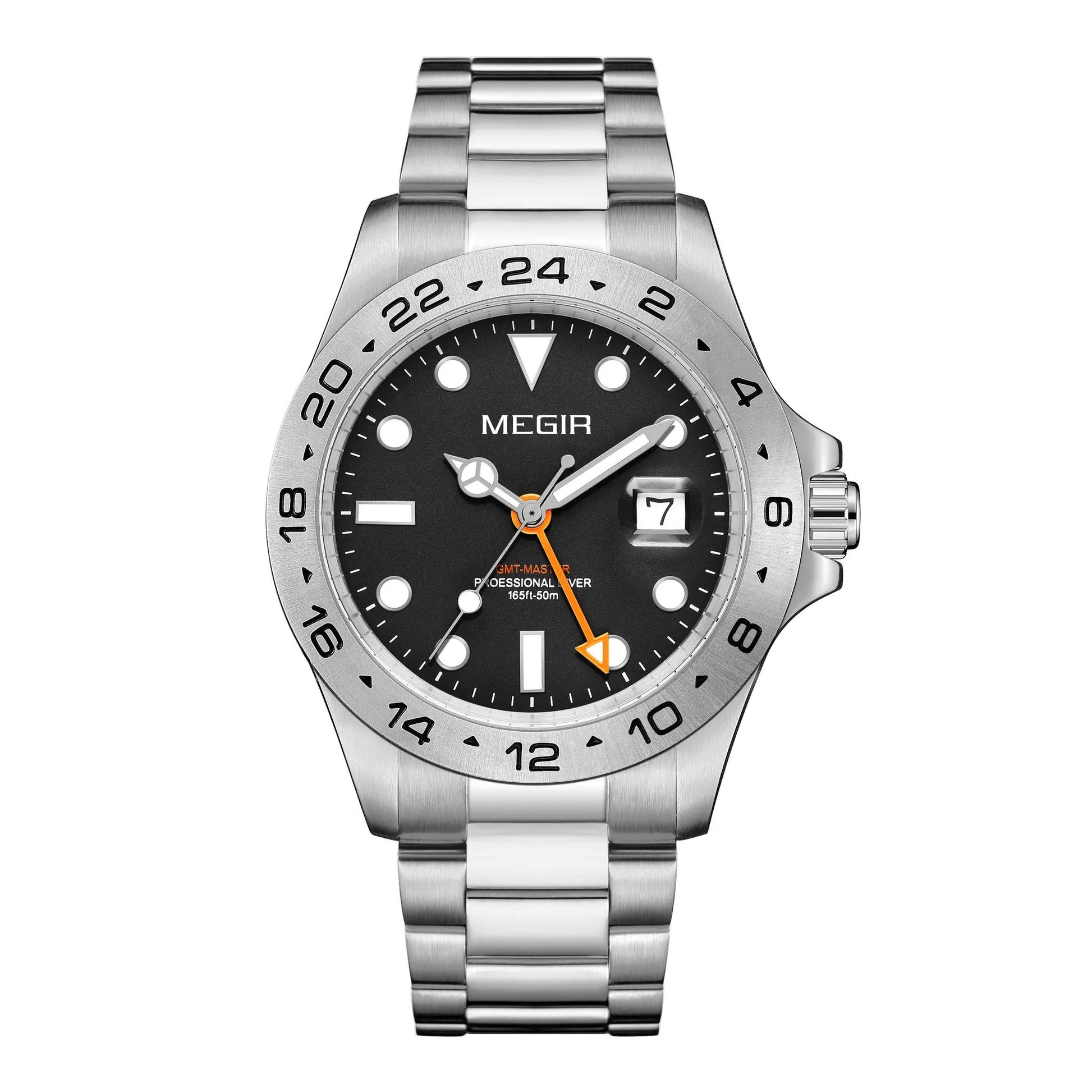 MEGIR Original Luxury Men Analogue Quartz Watch Luminous 5ATM Waterproof Business WristWatch Stainless Steel Clock Montre Homme 8404 by MEGIR WATCH GROUP