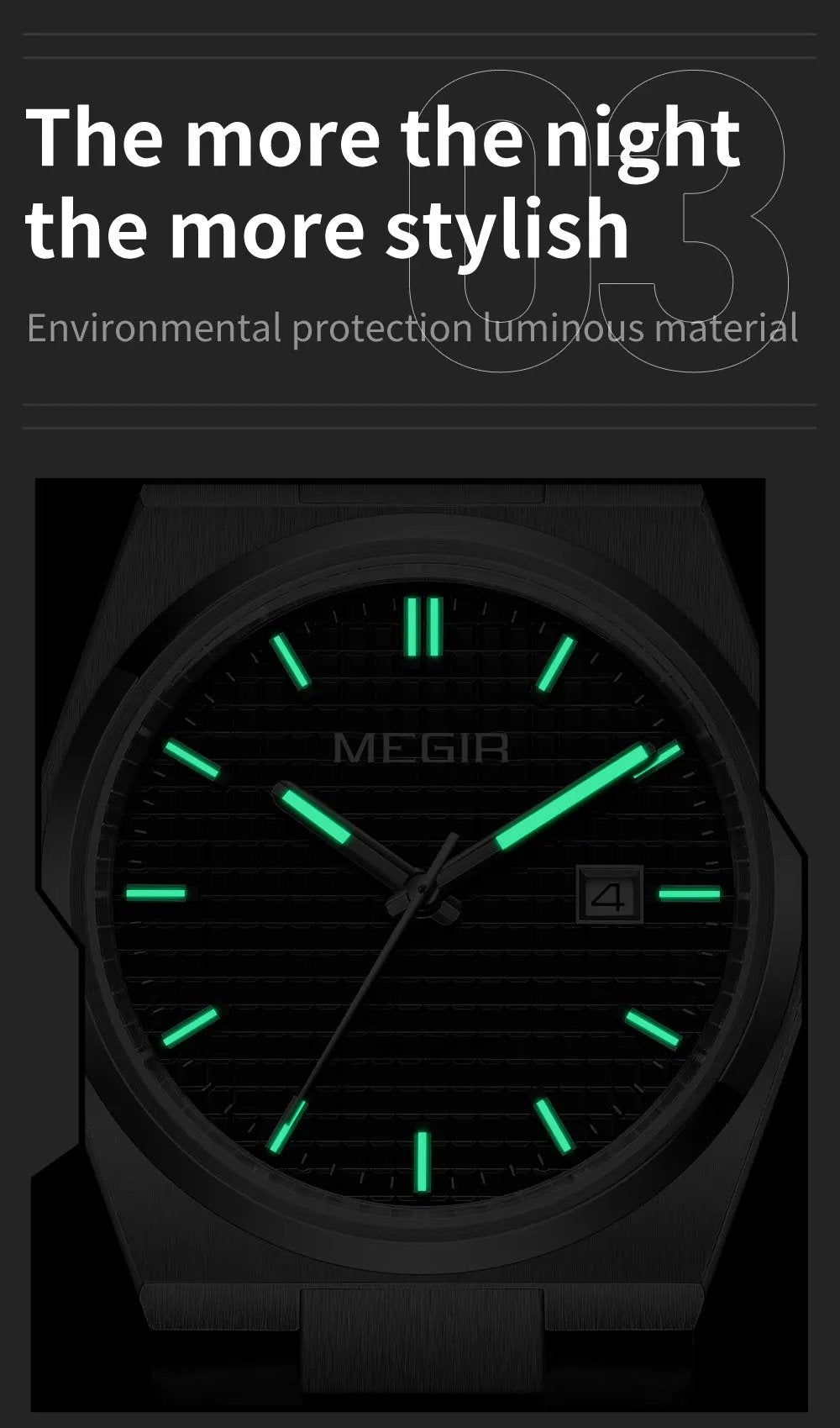 MEGIR Watches for Men Fashion Business Men's Wrist Watch Waterproof Leather Quartz Sport Wristwatch Date Clock Reloj Hombre 8406 by MEGIR WATCH GROUP