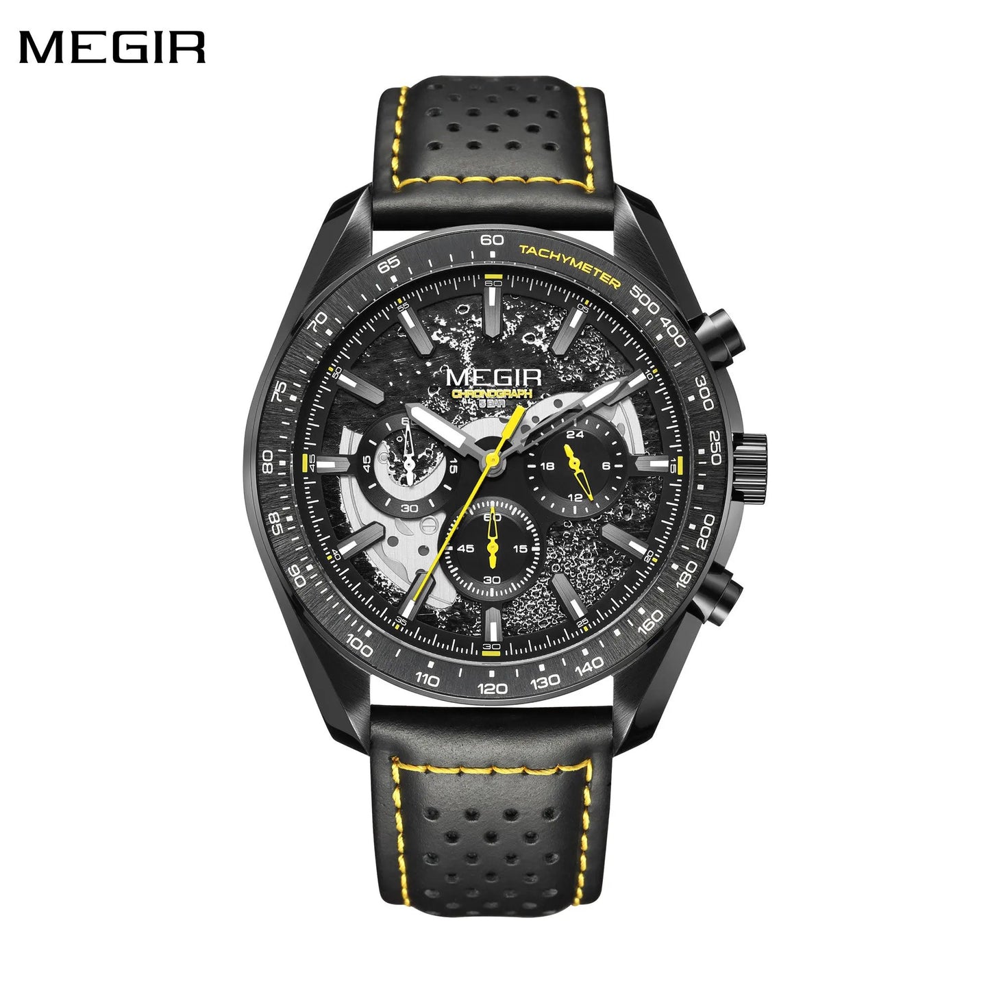 MEGIR Luxury Men's Business Casual Watches Leather Waterproof Quartz Chronograph Male Clock Wristwatch Relogio Masculino 8408 by MEGIR WATCH GROUP
