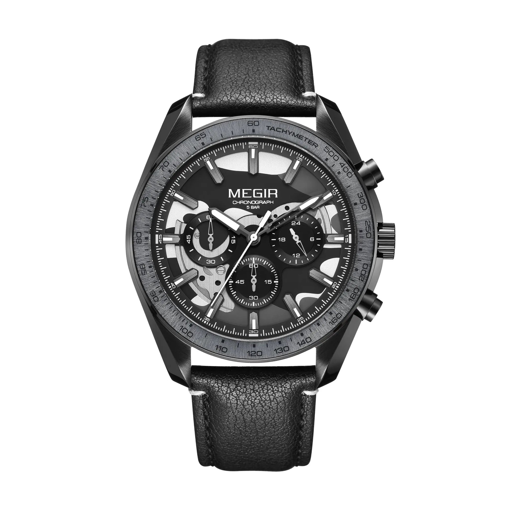 MEGIR Luxury Men's Business Casual Watches Leather Waterproof Quartz Chronograph Male Clock Wristwatch Relogio Masculino 8408 by MEGIR WATCH GROUP