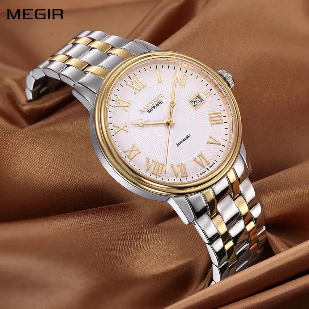 MEGIR Automatic Mechanical Watch Men Stainless Steel Watches Top Brand Luxury Business Wristwatch Male Clock Relogio Masculino 96001 by MEGIR WATCH GROUP