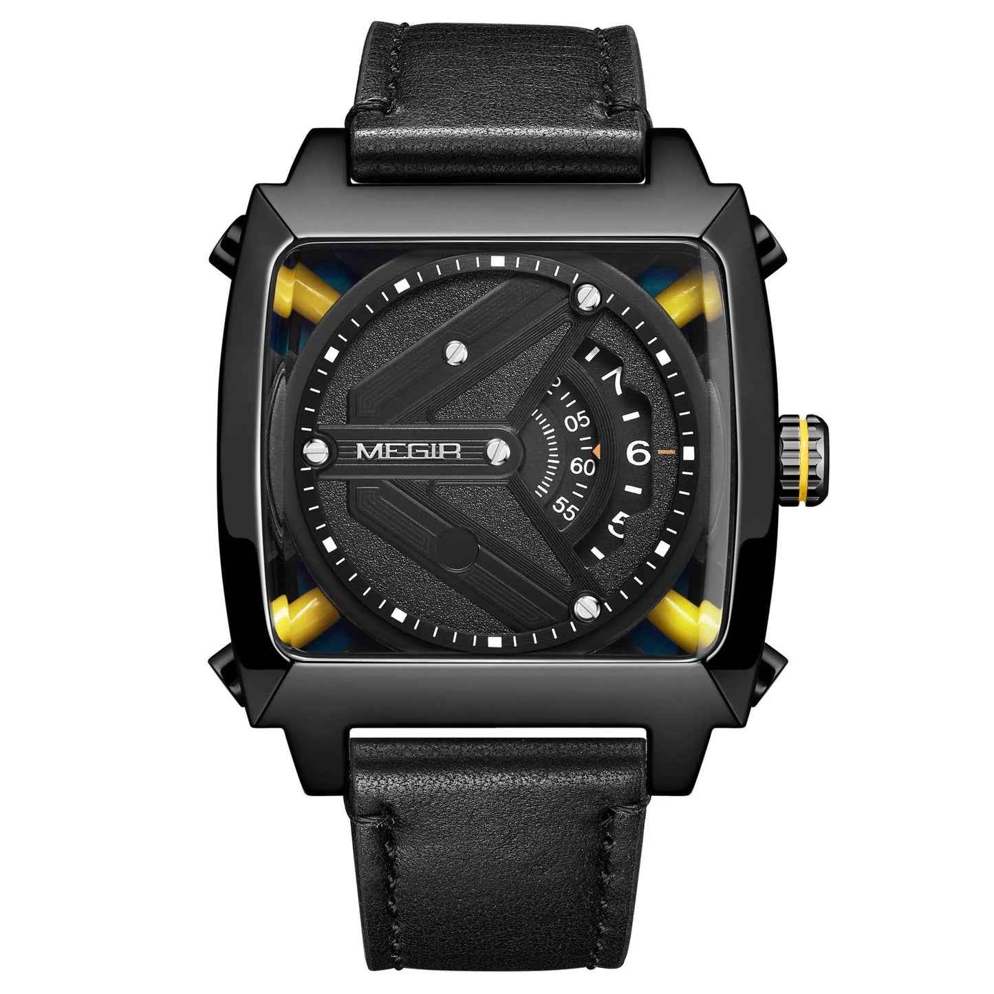 MEGIR Watches for Men Leather Strap Automatic Mechanical Watch Waterproof Business Casual Wristwatch Date Clock Montre Homme 62071 by MEGIR WATCH GROUP