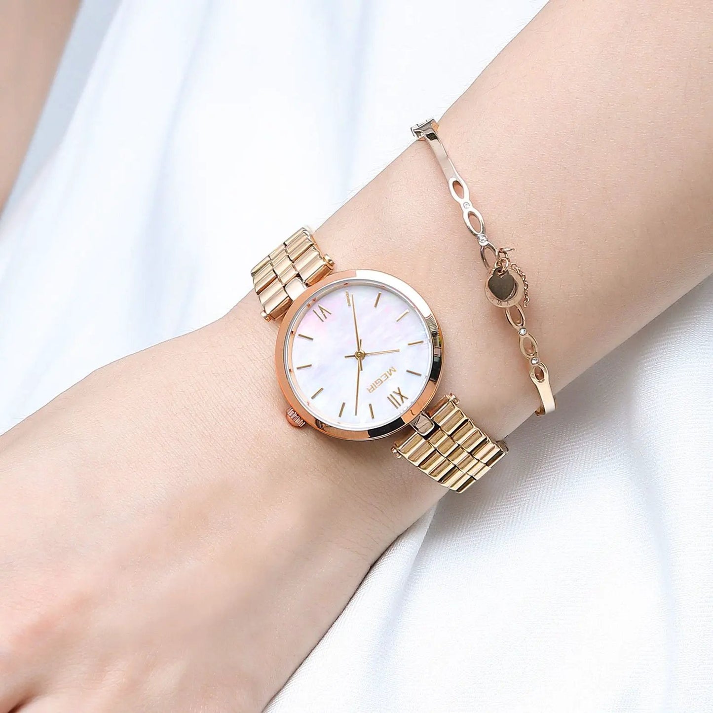 MEGIR Ladies Bracelet Watches Fashion Luxury Women's Casual Wrist Watch Steel Quartz Watch Dress Female Clock Reloj Mujer 85112 by MEGIR WATCH GROUP