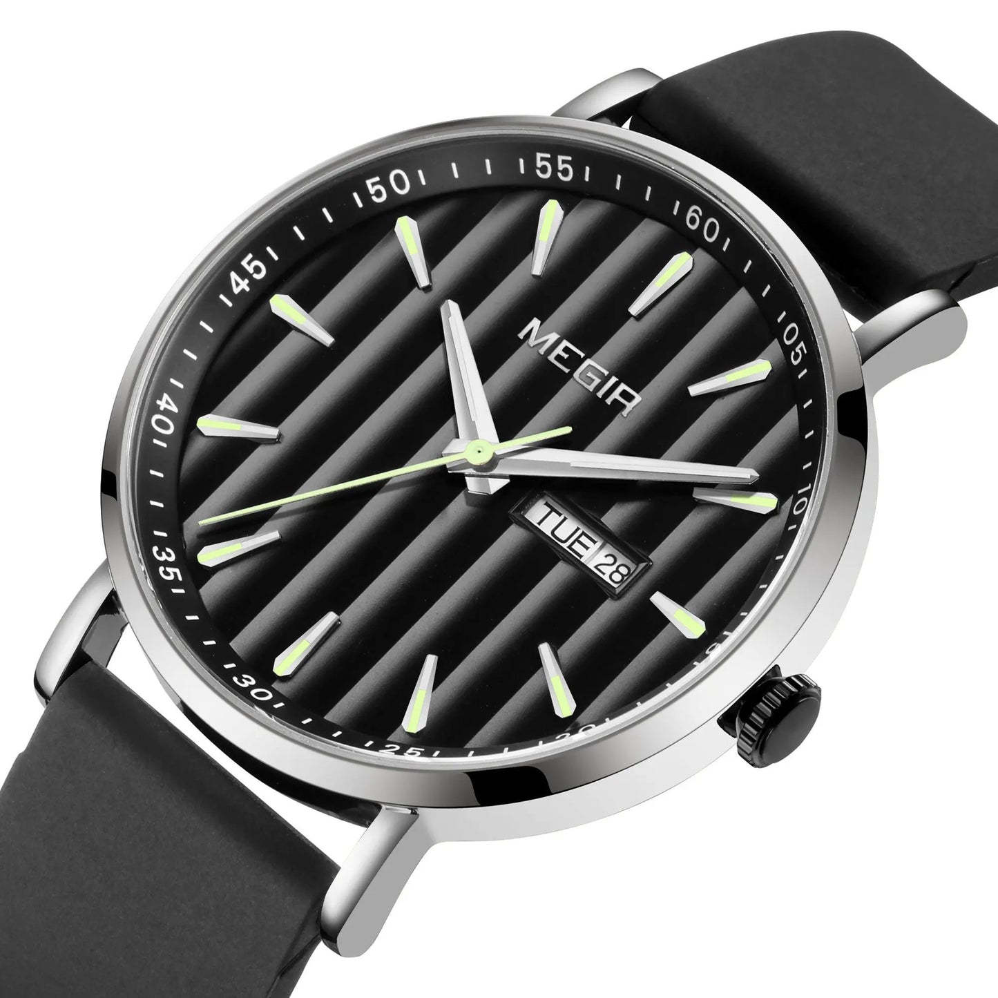 MEGIR Luxury Big Dial Mens Watch Fashion Quartz Casual Sport Wristwatch for Men Waterproof Week Date Display Clock Reloj Hombre 1081 by MEGIR WATCH GROUP