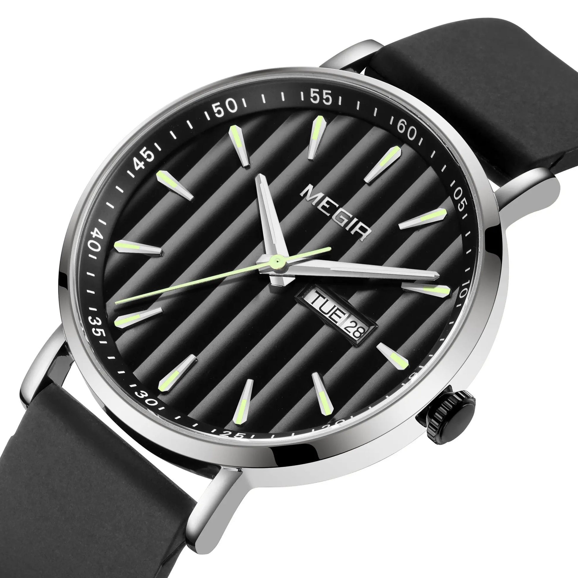 MEGIR Luxury Big Dial Mens Watch Fashion Quartz Casual Sport Wristwatch for Men Waterproof Week Date Display Clock Reloj Hombre 1081 by MEGIR WATCH GROUP