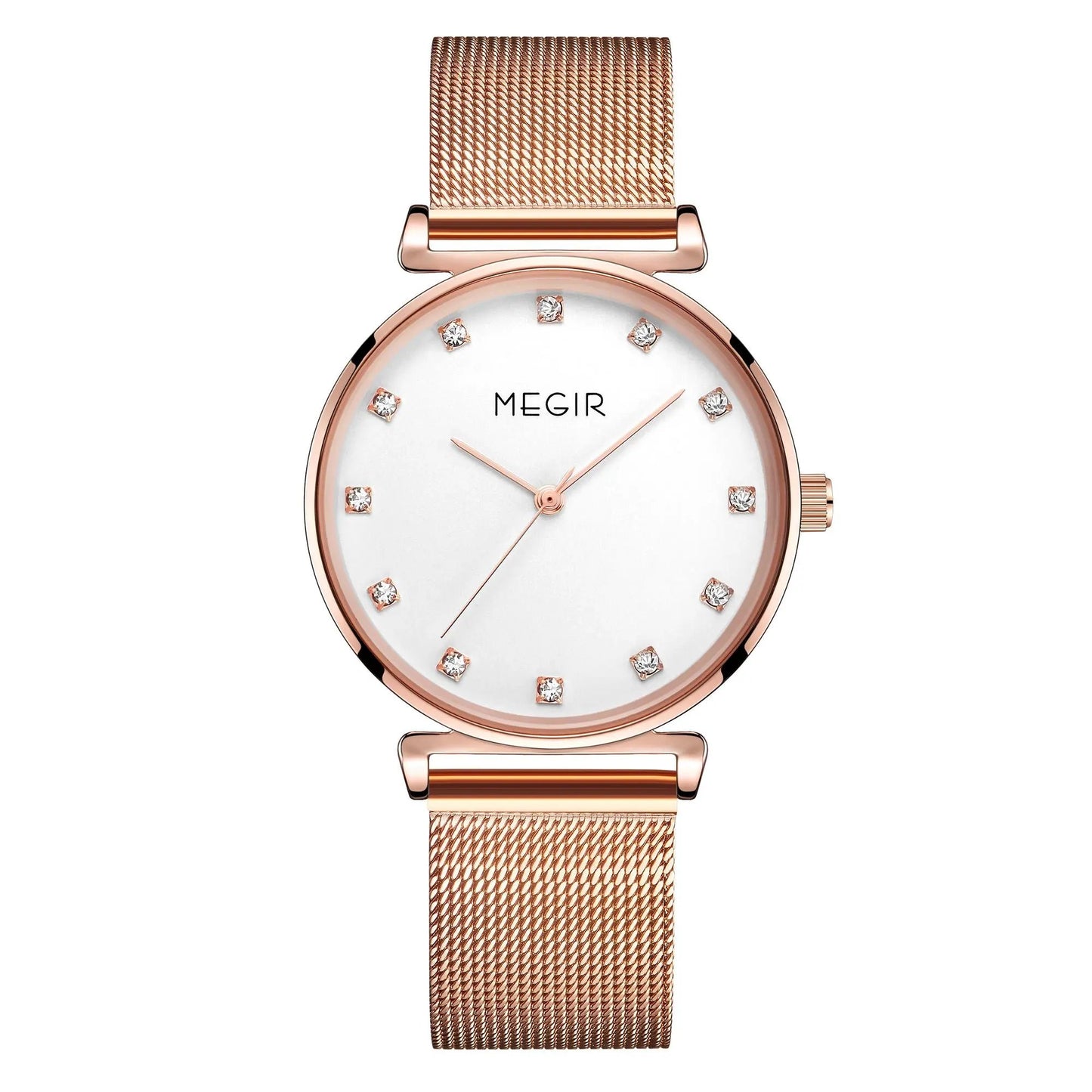 MEGIR Quartz Wristwatches Woman Bracelet Watch Ladies Stainless Steel Mesh Fashion Luxury Waterproof Watches Female Dress Clock 7001 by MEGIR WATCH GROUP