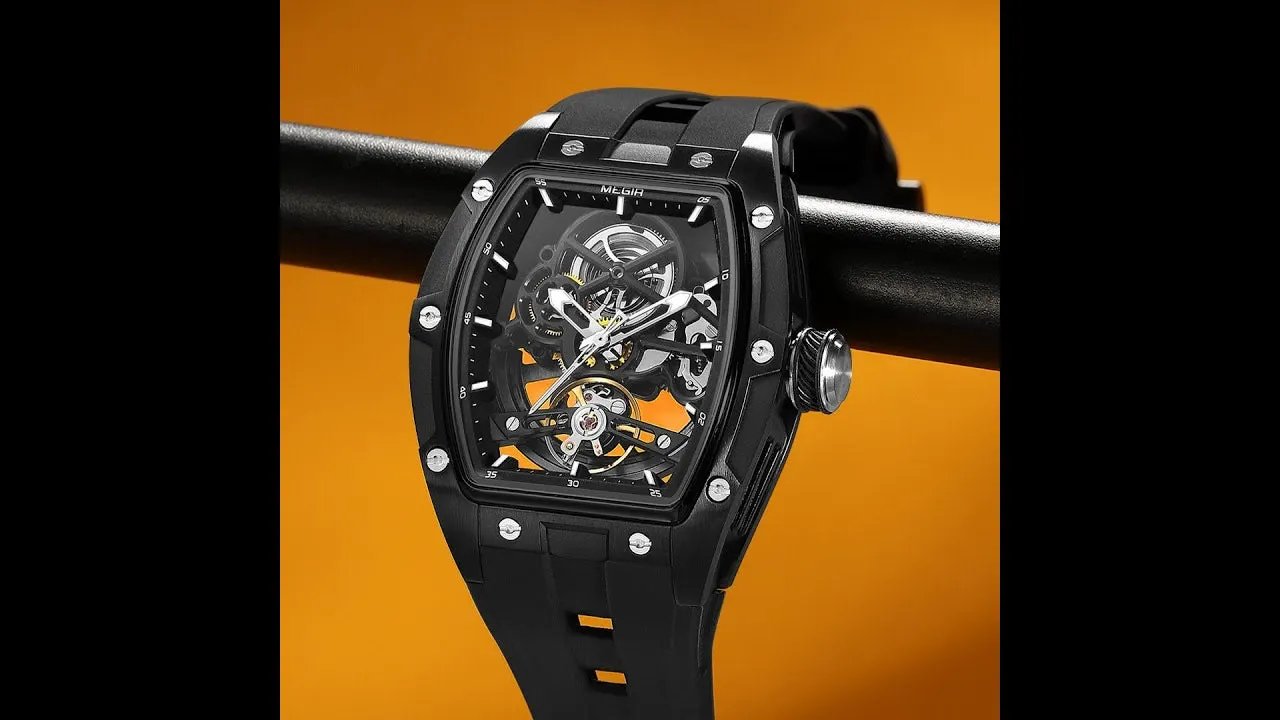 MEGIR Original Fashion Men Watches Automatic Mechanical Watch Steel Case Sport Skeleton Dial Wristwatch Waterproof Clock Reloj Hombre 2242 by MEGIR WATCH GROUP