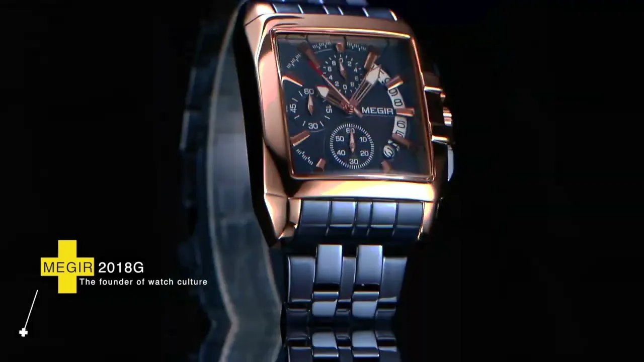 MEGIR Original Luxury Men Watch Stainless Steel Bracelet Quartz Military Wristwatch Business Watches Chronograph Big Dial Relogio Masculino 2018 by MEGIR WATCH GROUP