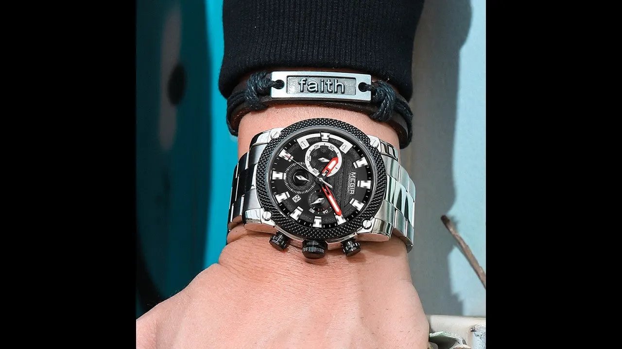 MEGIR Mens Watches Top Brand Luxury Business Wristwatch Waterproof Calendar Quartz Casual Clock Stainless Steel Man Chronograph 2134 by MEGIR WATCH GROUP