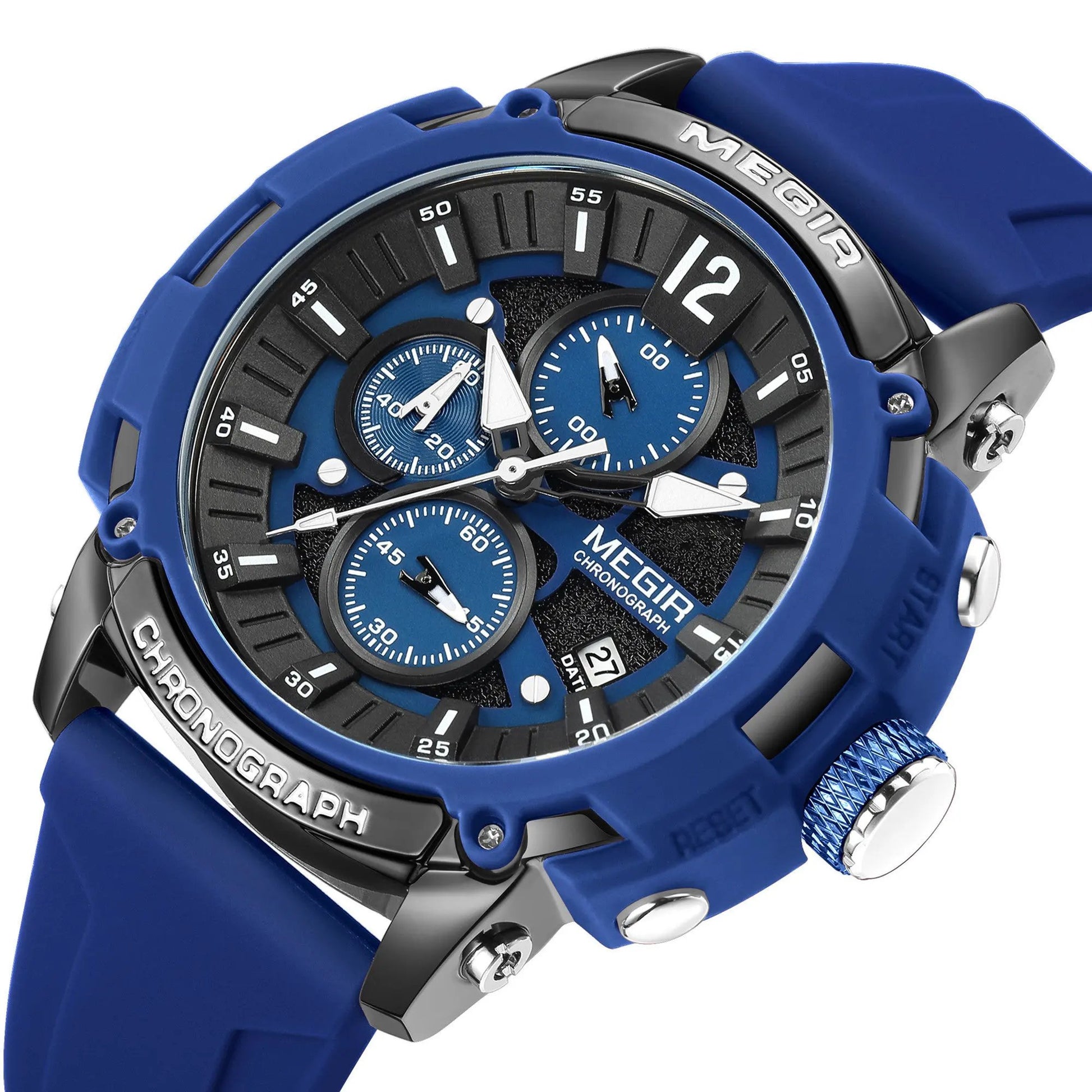 MEGIR Fashion Military Watch for Men Silicone Strap Sport Quartz Chronograph Waterproof Male Clock Wristwatch Reloj Hombre 2208 by MEGIR WATCH GROUP