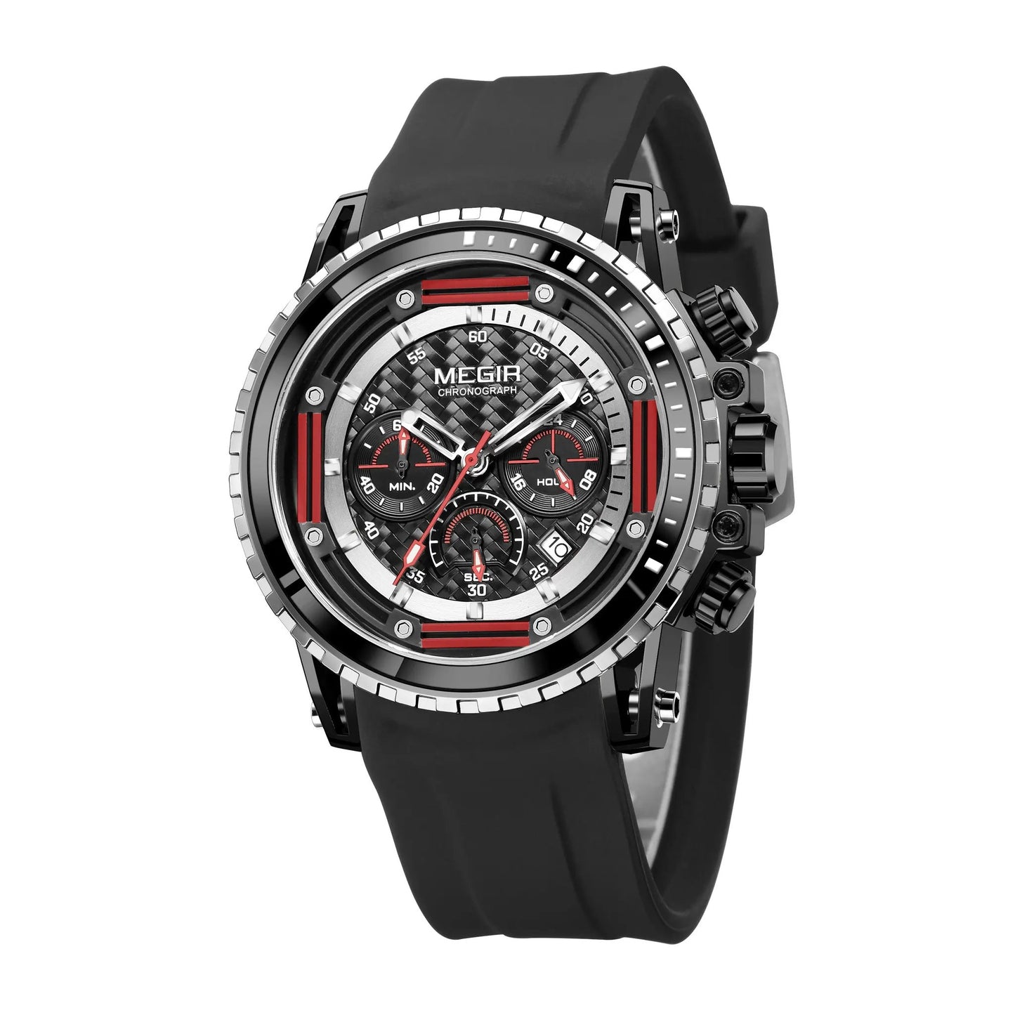 MEGIR Men's Sports Military Watches Fashion Luxury Quartz Wristwatch Silicone Strap Waterproof Chronograph Luminous Male Clock 2143 by MEGIR WATCH GROUP