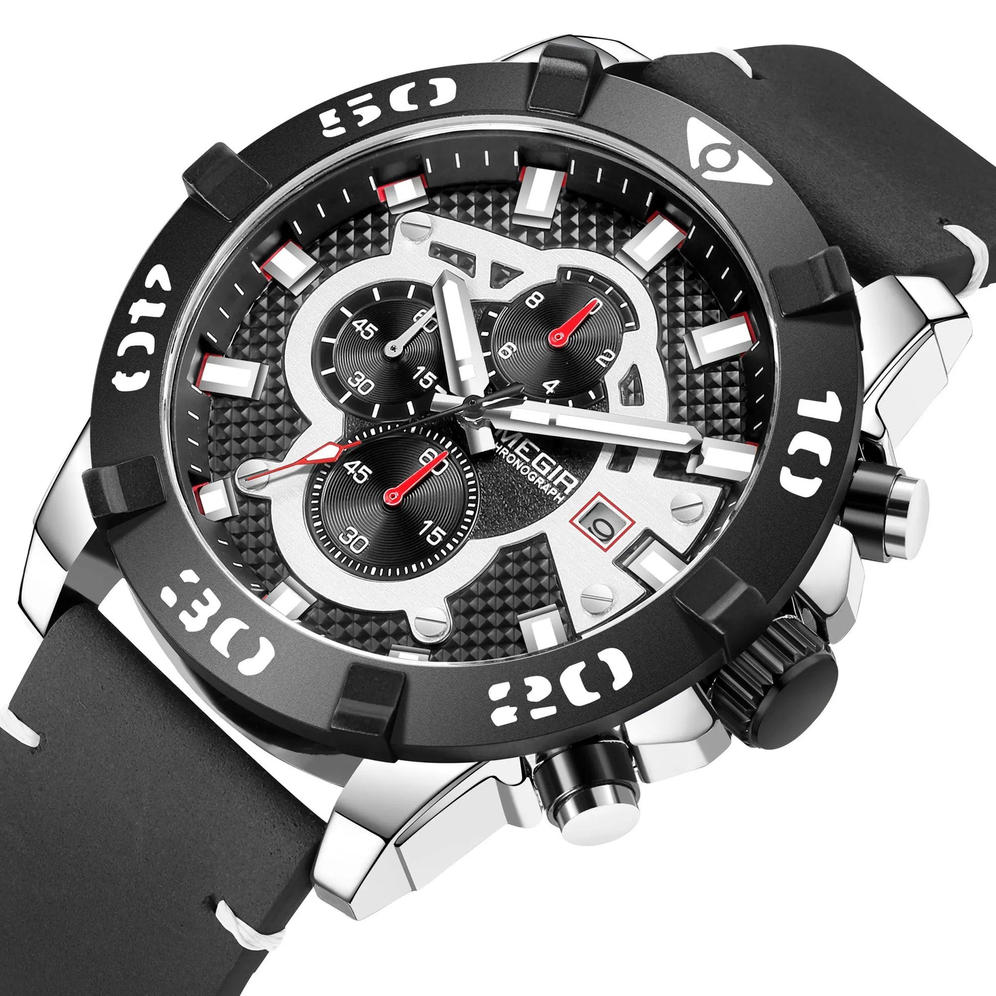 MEGIR Men Watches Fashion Luxury Big Dial Sports Watches Waterproof Quartz Wristwatch Chronograph Man Casual Luminous Clock 2136 by MEGIR WATCH GROUP