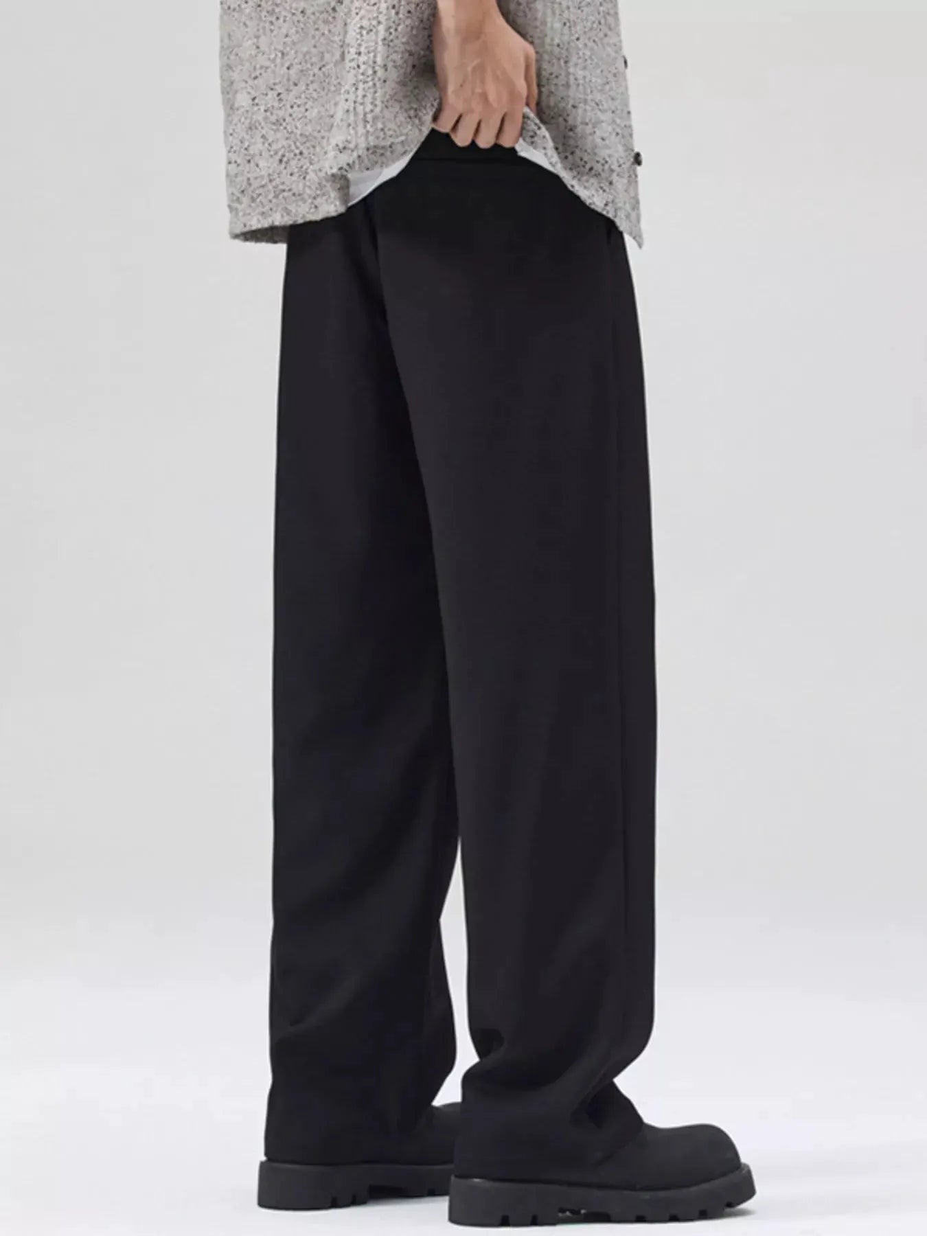 Men's Full Size Wide Leg Pleated Pants Plus Size by Trendsi