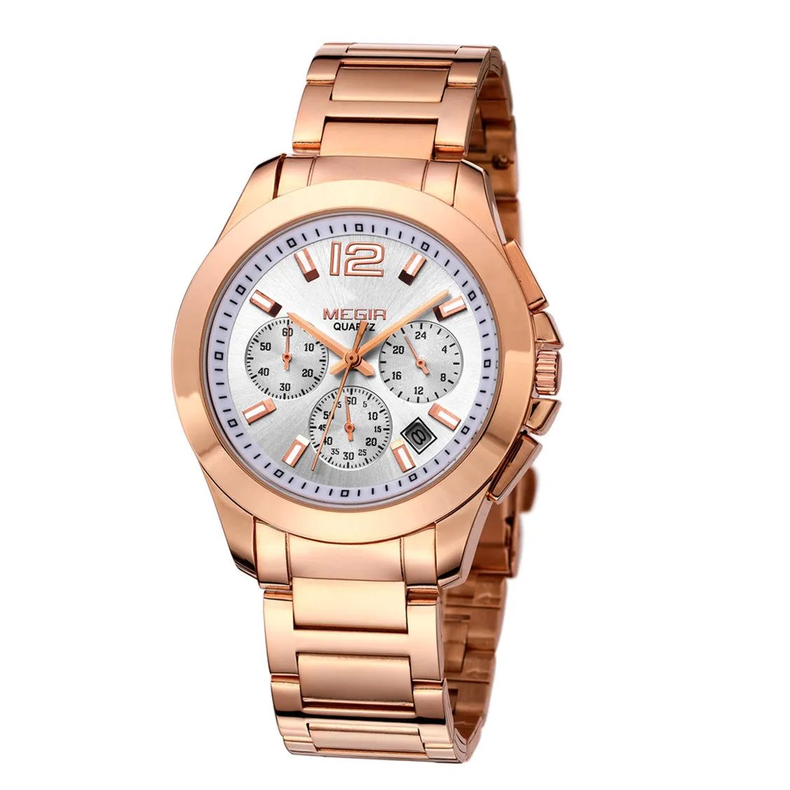 MEGIR Fashion Mens Watches for Men Top Brand Luxury Luminous Clock Steel Quartz Business Wristwatch Calendar Reloj Hombre 5006G by MEGIR WATCH GROUP