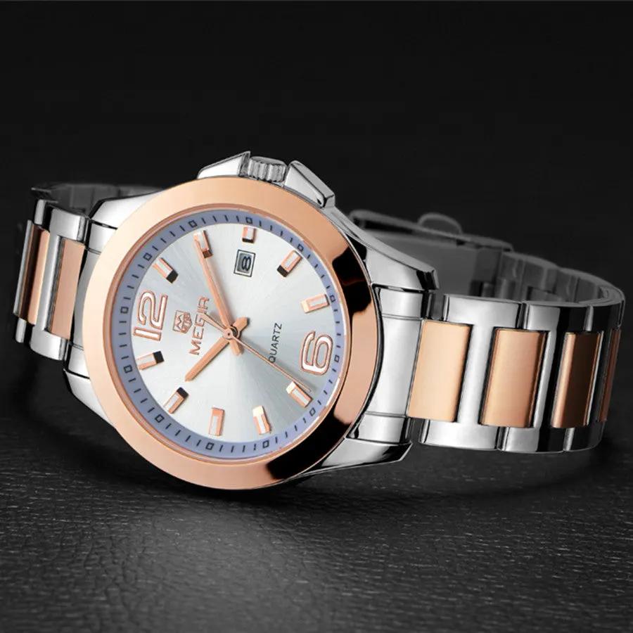 MEGIR Fashion Mens Watches for Men Top Brand Luxury Luminous Clock Steel Quartz Business Wristwatch Calendar Reloj Hombre 5006G by MEGIR WATCH GROUP