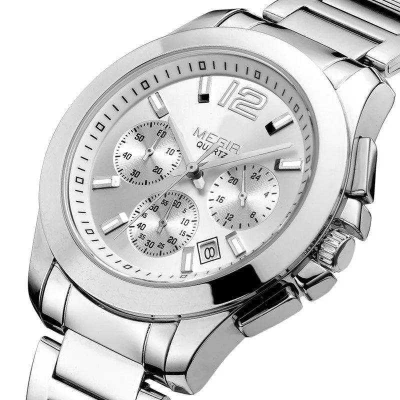 MEGIR Fashion Mens Watches for Men Top Brand Luxury Luminous Clock Steel Quartz Business Wristwatch Calendar Reloj Hombre 5006G by MEGIR WATCH GROUP