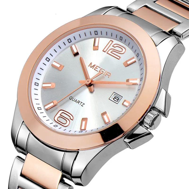 MEGIR Fashion Mens Watches for Men Top Brand Luxury Luminous Clock Steel Quartz Business Wristwatch Calendar Reloj Hombre 5006G by MEGIR WATCH GROUP