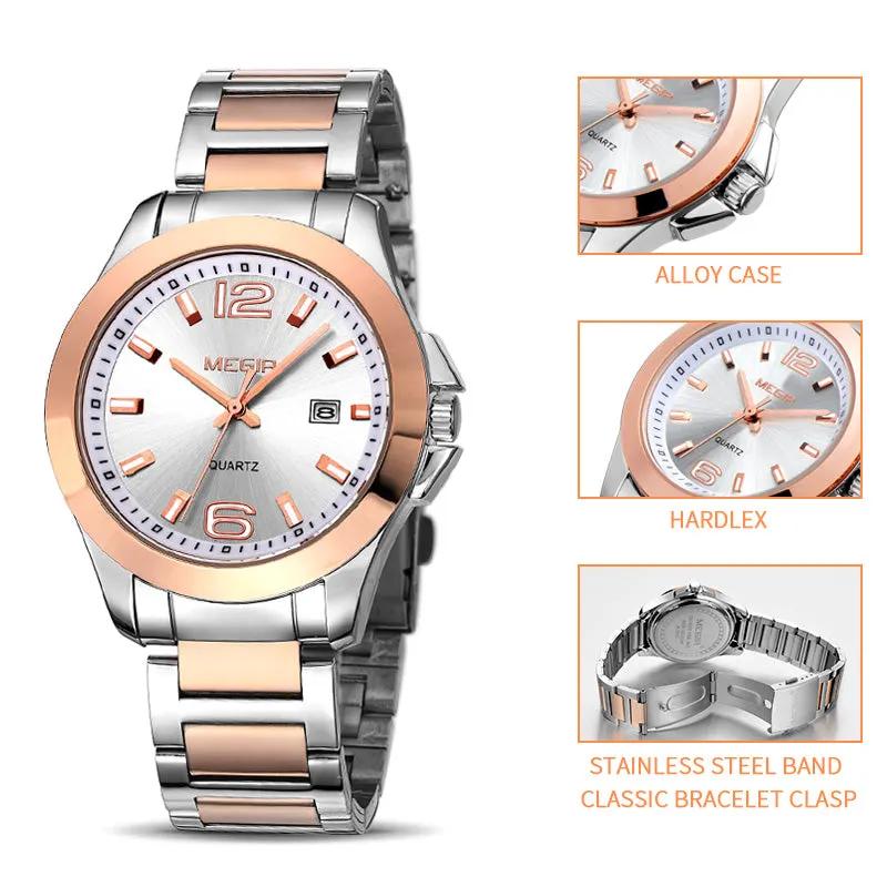 MEGIR Fashion Mens Watches for Men Top Brand Luxury Luminous Clock Steel Quartz Business Wristwatch Calendar Reloj Hombre 5006G by MEGIR WATCH GROUP