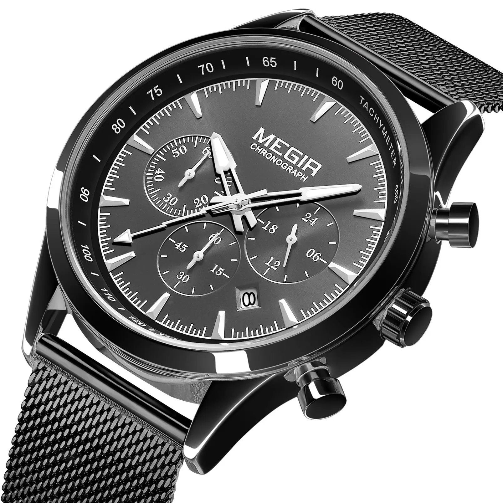 MEGIR Fashion Watch for Men Top Luxury Big Dial Business Quartz Watches Waterproof Steel Wrist Watch Clock Relogio Masculino 2153 by MEGIR WATCH GROUP
