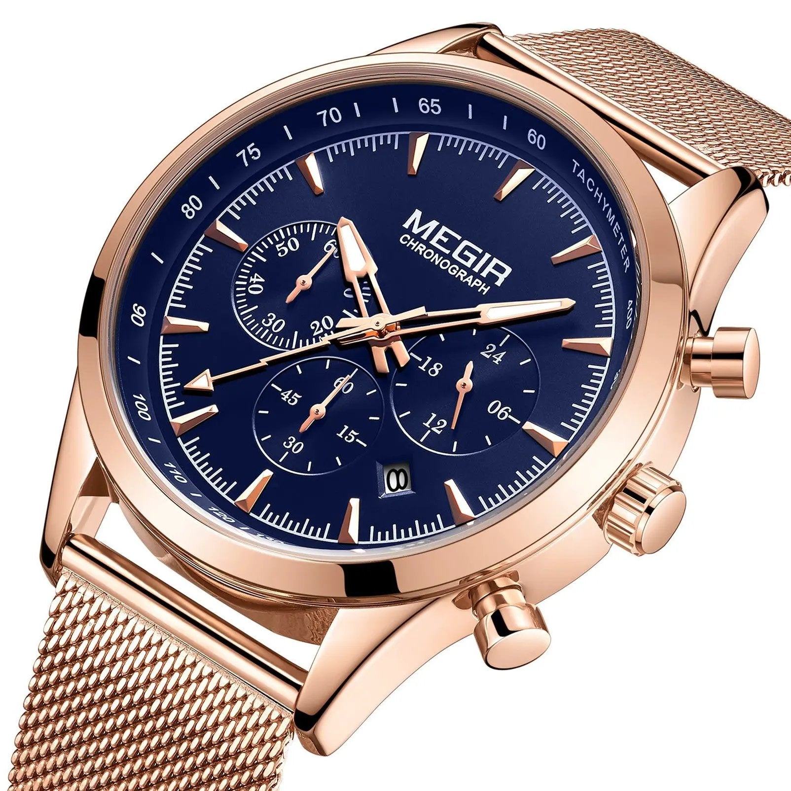 MEGIR Fashion Watch for Men Top Luxury Big Dial Business Quartz Watches Waterproof Steel Wrist Watch Clock Relogio Masculino 2153 by MEGIR WATCH GROUP