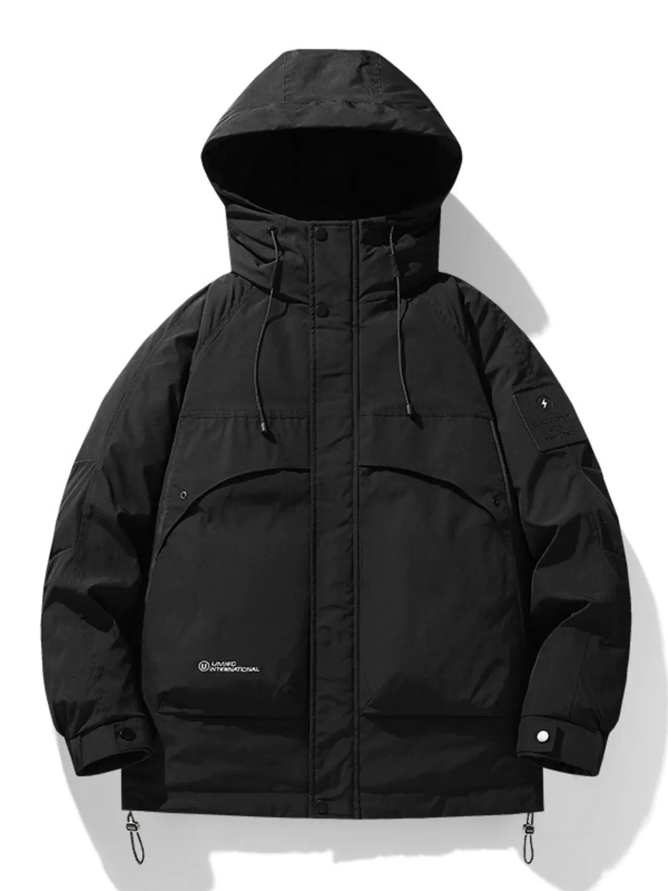Men's Plus Size Hooded Padded Puffer Jacket by Partner Label