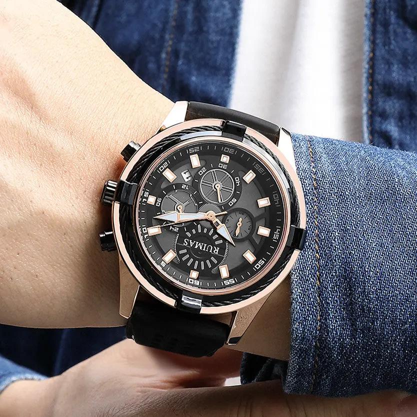 RUIMAS Top Luxury Quartz Wristwatches Men Silicone Large Dial Military Sports Watches Waterproof Luminous Date Reloj Hombre 311 by MEGIR WATCH GROUP