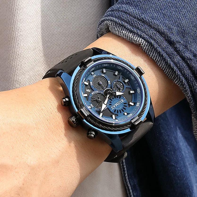 RUIMAS Top Luxury Quartz Wristwatches Men Silicone Large Dial Military Sports Watches Waterproof Luminous Date Reloj Hombre 311 by MEGIR WATCH GROUP