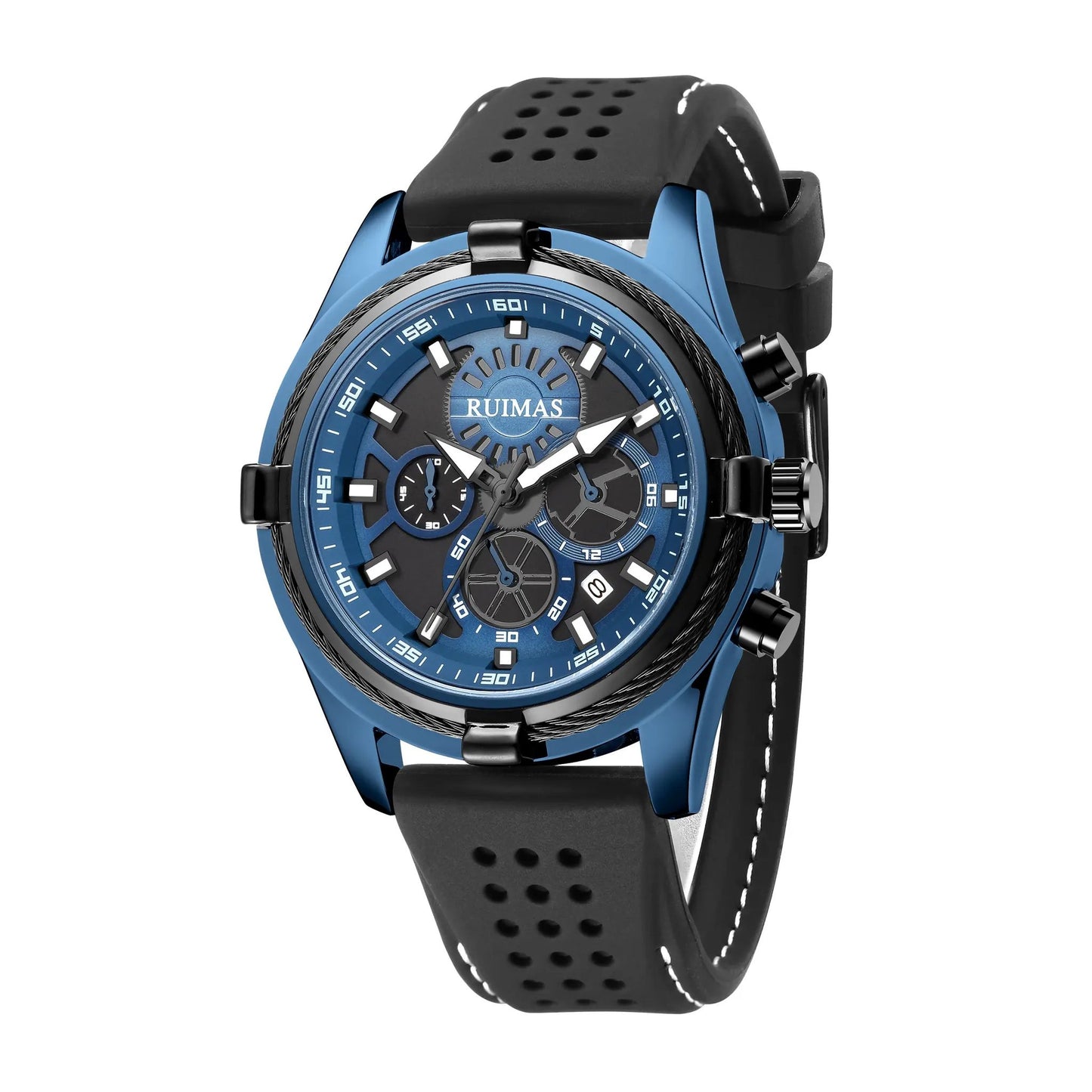 RUIMAS Top Luxury Quartz Wristwatches Men Silicone Large Dial Military Sports Watches Waterproof Luminous Date Reloj Hombre 311 by MEGIR WATCH GROUP