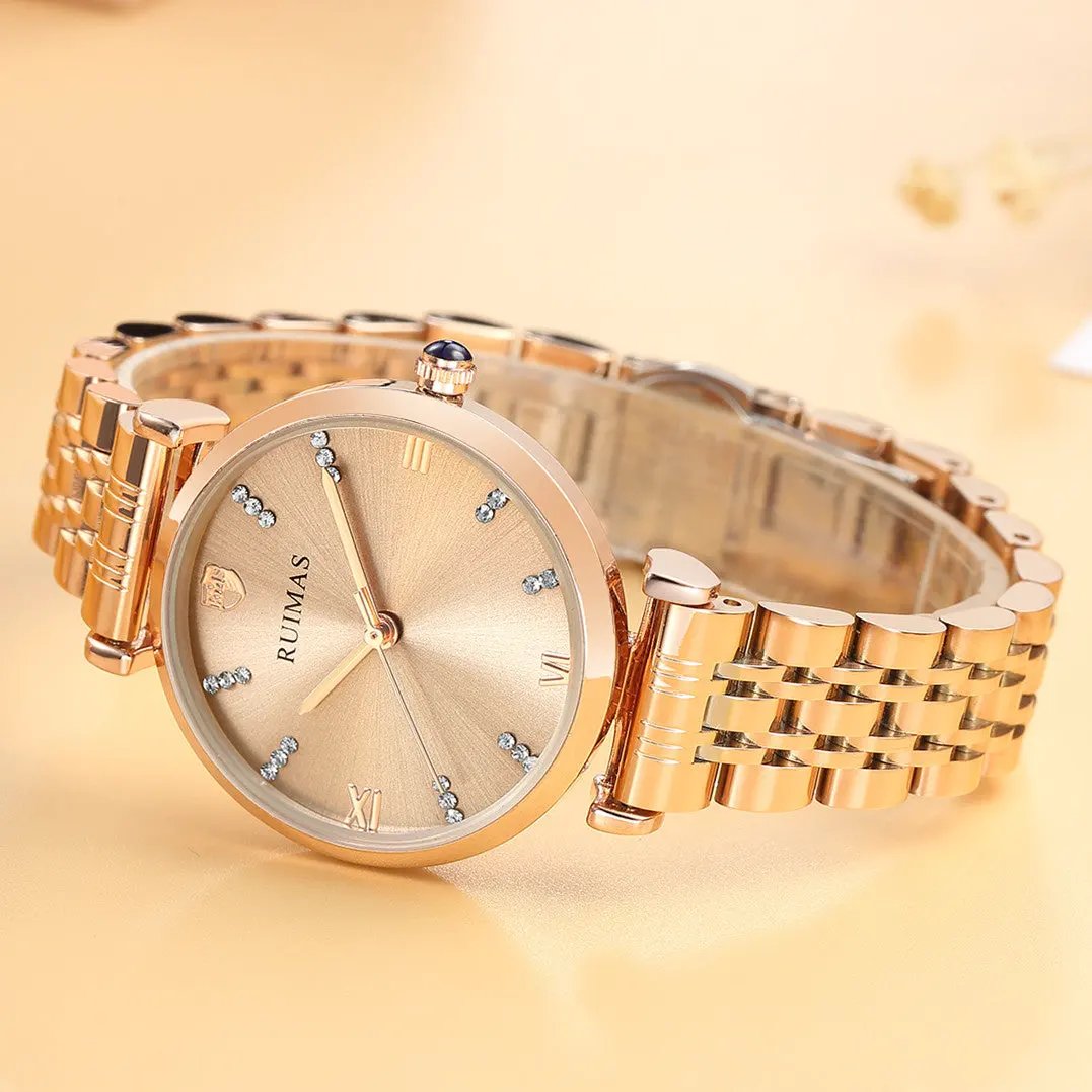 RUIMAS Women Watches Top Brand Luxury Quartz Watch Waterproof Fashion Ladies Wristwatch Stain Steel Dress Clock Reloj Mujer 536 by MEGIR WATCH GROUP