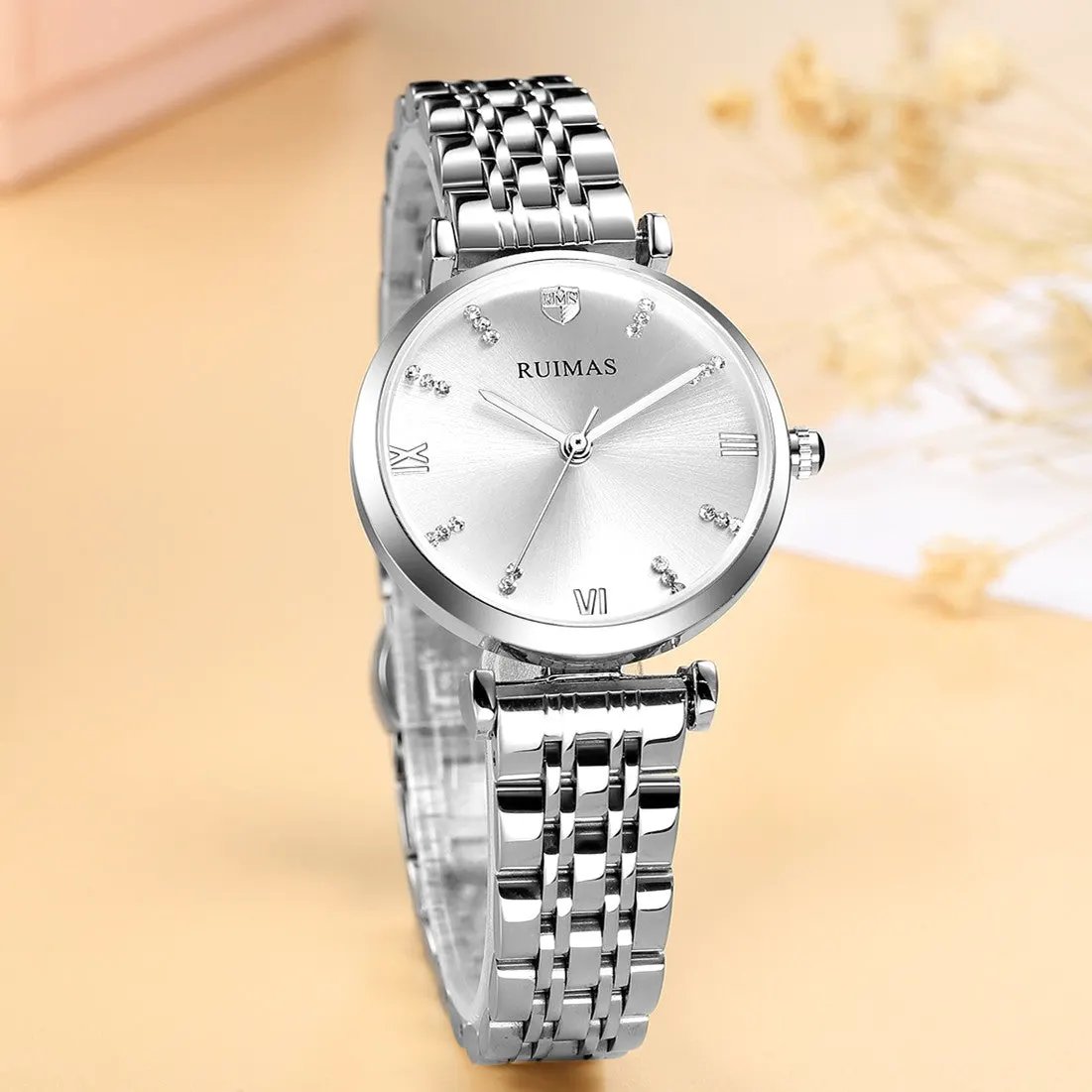RUIMAS Women Watches Top Brand Luxury Quartz Watch Waterproof Fashion Ladies Wristwatch Stain Steel Dress Clock Reloj Mujer 536 by MEGIR WATCH GROUP