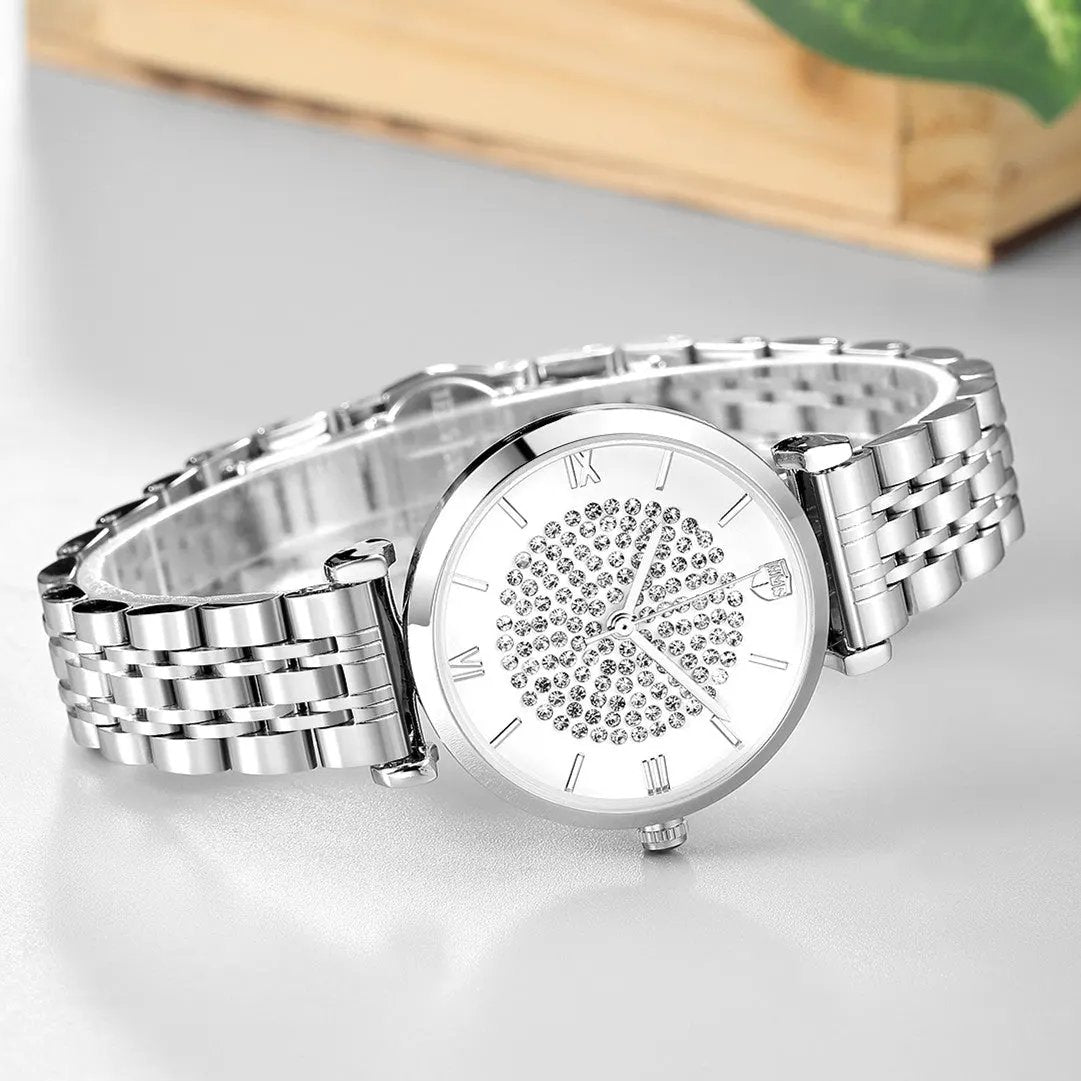 RUIMAS Fashion Women Watch Luxury Quartz Wristwatch Stainless Steel Ladies Casual Watches Dress Clock Relogio Feminino 538 by MEGIR WATCH GROUP