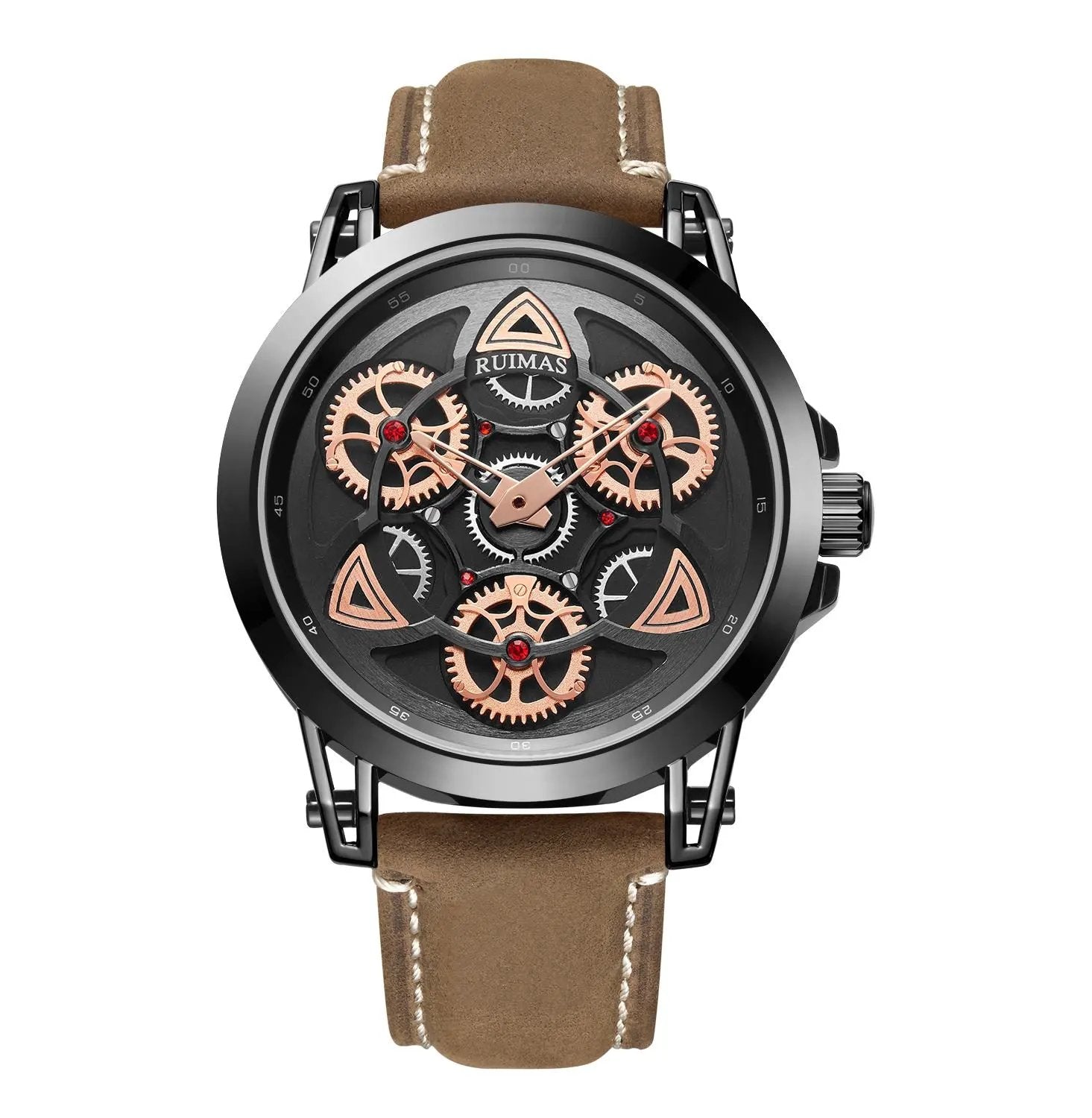RUIMAS Brand Quartz Sport Watches for Men Fashion Military Casual Wrist Watch Waterproof Leather Male Clock Reloj Hombre 550 by MEGIR WATCH GROUP
