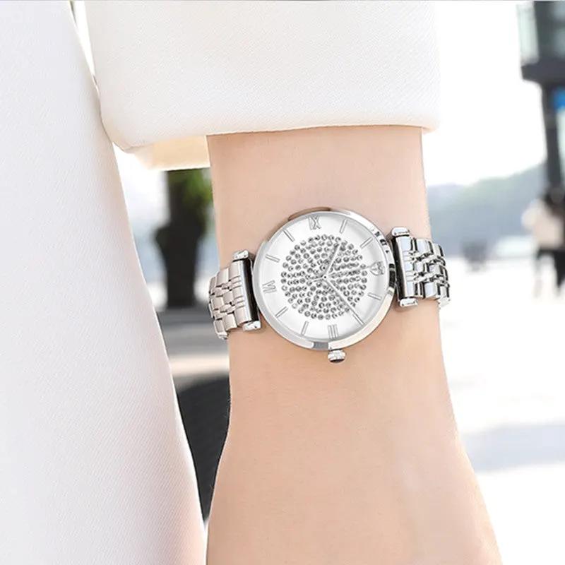 RUIMAS Fashion Women Watch Luxury Quartz Wristwatch Stainless Steel Ladies Casual Watches Dress Clock Relogio Feminino 538 by MEGIR WATCH GROUP