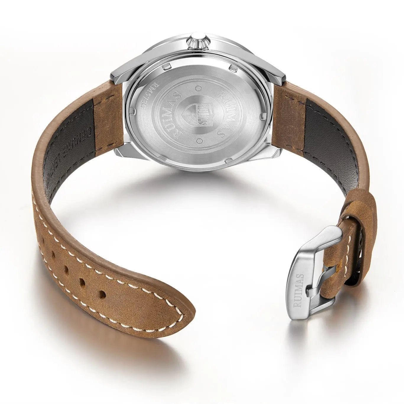 RUIMAS Men Quartz Watches Luxury Leather Sports Quartz Wristwatches Waterproof Luminous Casual Clock Auto Date Relogio Masculino 573 by MEGIR WATCH GROUP