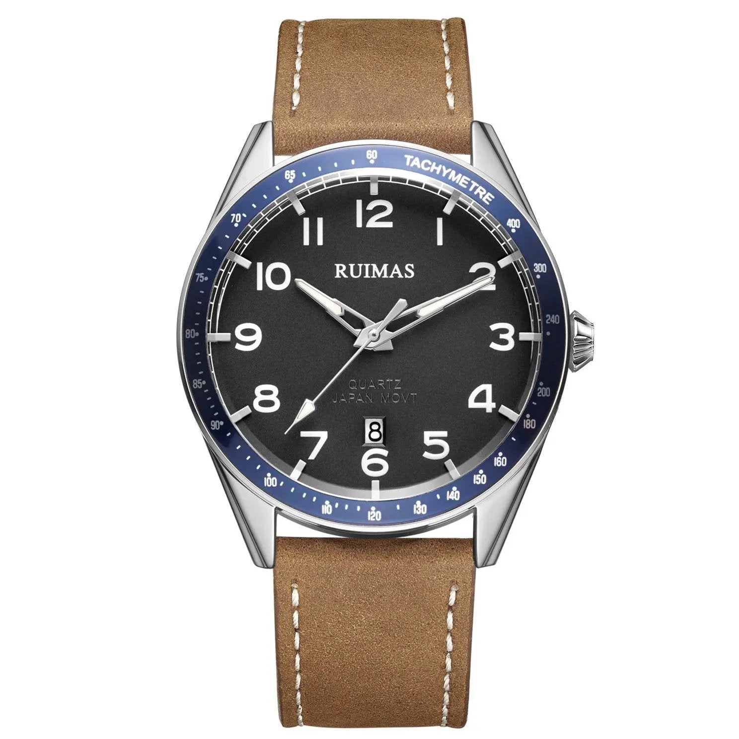 RUIMAS Men Quartz Watches Luxury Leather Sports Quartz Wristwatches Waterproof Luminous Casual Clock Auto Date Relogio Masculino 573 by MEGIR WATCH GROUP