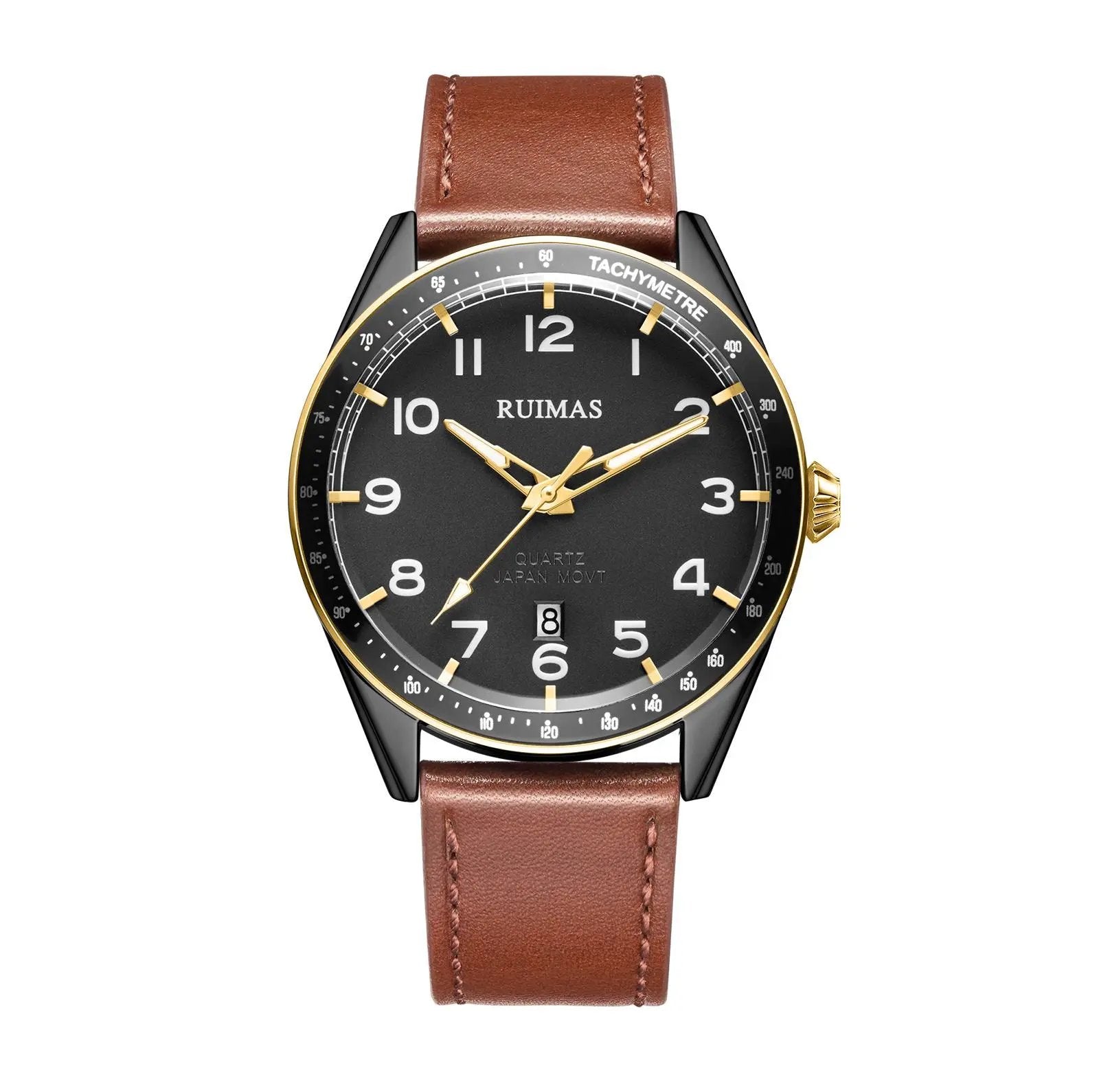 RUIMAS Men Quartz Watches Luxury Leather Sports Quartz Wristwatches Waterproof Luminous Casual Clock Auto Date Relogio Masculino 573 by MEGIR WATCH GROUP
