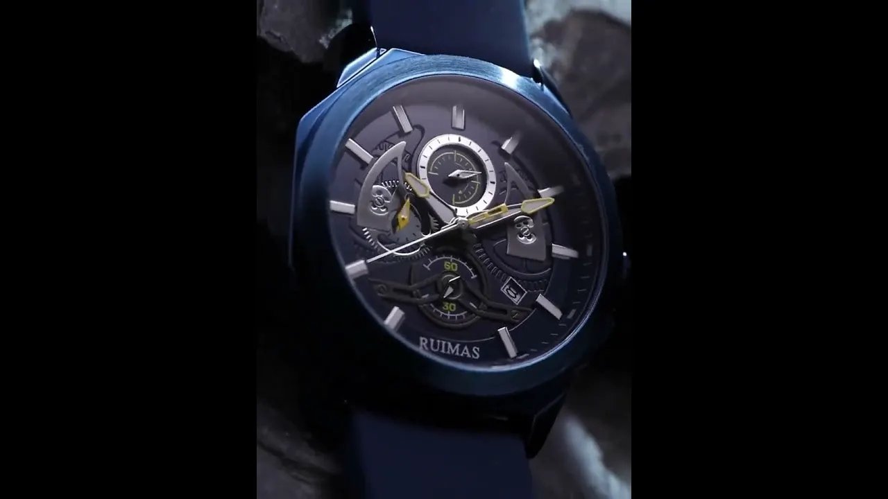 RUIMAS Sports Watches for Men Casual Luxury Quartz Wristwatch Calendar Luminous Silicone Chronograph Clock reloj hombre 581 by MEGIR WATCH GROUP
