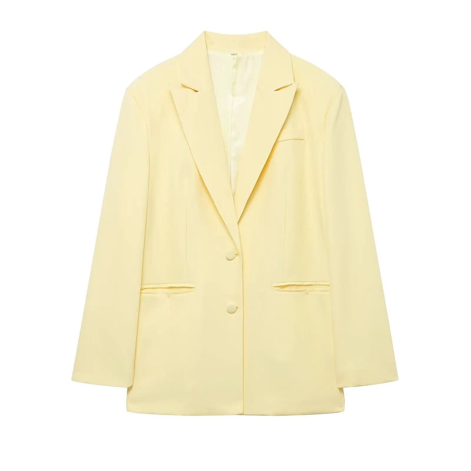 Women's Jacket Pastel Yellow Oversized Blazer BYMANYC ® New York WALL STREET LEMON SINGLE-BREASTED - New Collection by BYMANYC ® New York