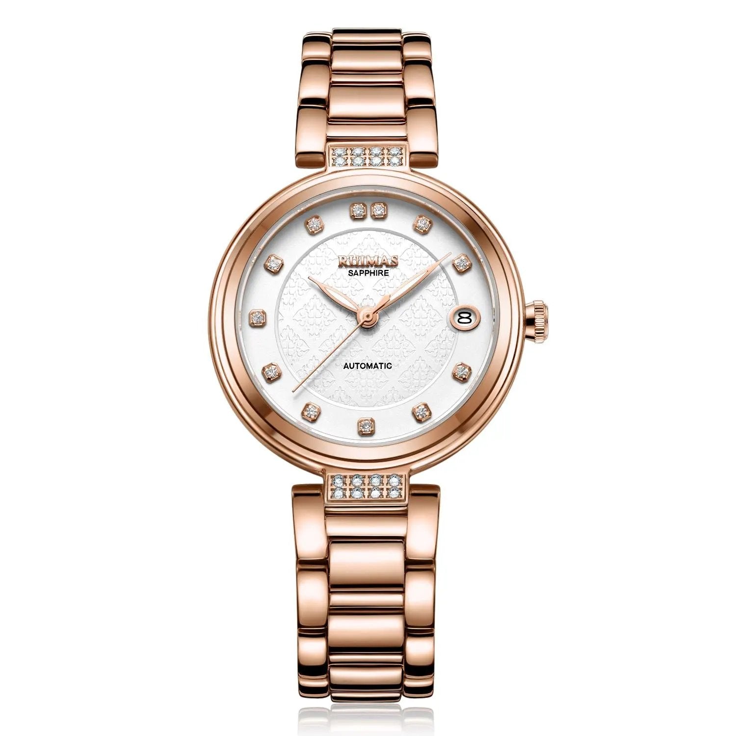 RUIMAS Women Automatic Mechanical Watch Steel Strap Ladies Business Wrist Watch Fashion Waterproof Date Clock Montre Femme 6756 by MEGIR WATCH GROUP