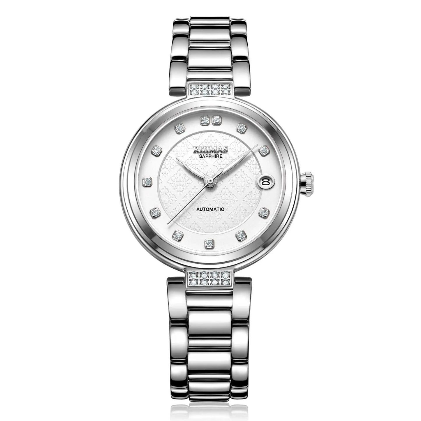 RUIMAS Women Automatic Mechanical Watch Steel Strap Ladies Business Wrist Watch Fashion Waterproof Date Clock Montre Femme 6756 by MEGIR WATCH GROUP