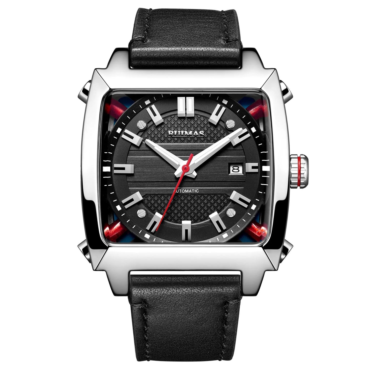 RUIMAS Men's Watches Luxury Automatic Mechanical Wrist Watches Calendar Sapphire Leather Chronograph for Man Reloj Hombre 6763 by MEGIR WATCH GROUP