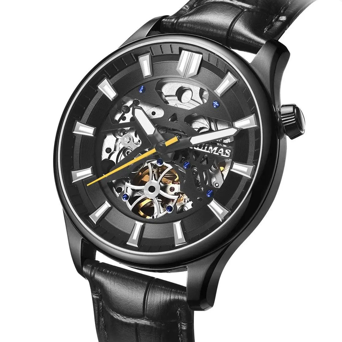 RUIMAS Men Mechanical Wristwatch Fashion Casual Leather Band Watch Luxury Sport Wrist Watch Chronograph Luminous Man Clock 6770 by MEGIR WATCH GROUP