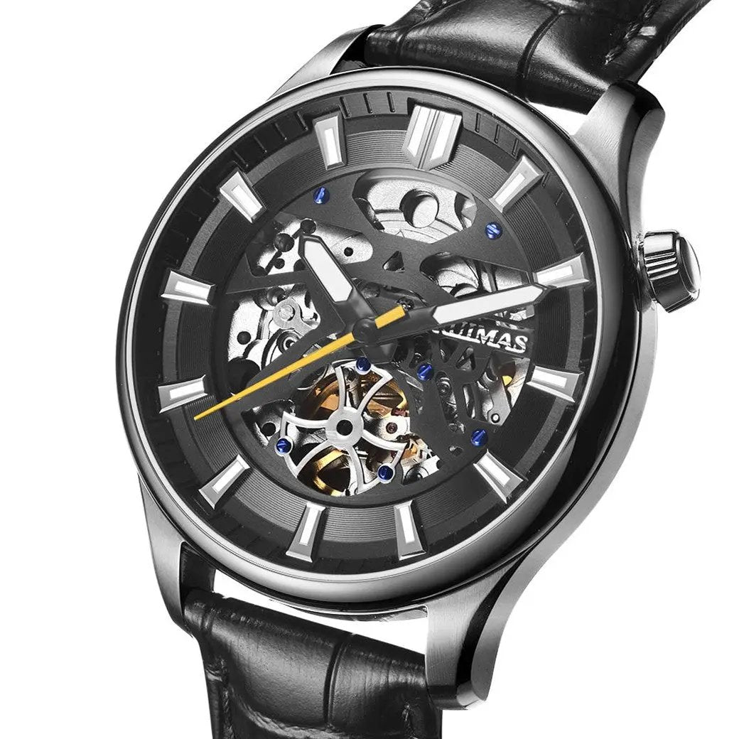 RUIMAS Men Mechanical Wristwatch Fashion Casual Leather Band Watch Luxury Sport Wrist Watch Chronograph Luminous Man Clock 6770 by MEGIR WATCH GROUP