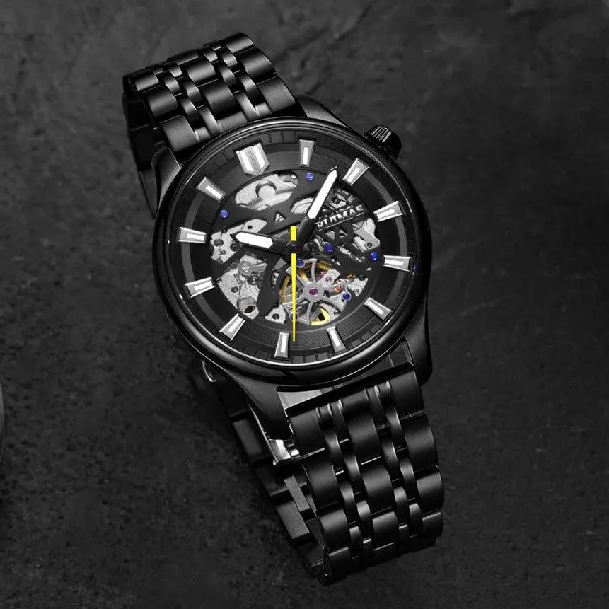 RUIMAS Men's Watch Stainless Steel Automatic Mechanical Wristwatches Luxury Business Man Watches 5ATM Luminous Male Clock 6770 by MEGIR WATCH GROUP